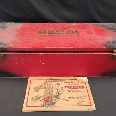 Vintage 1938 Erector Set In Original Box With Instructions 