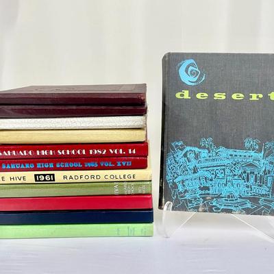 Collection Of 12 Vintage Yearbooks — 1950’s-1980’s, Virginia & Arizona Schools 