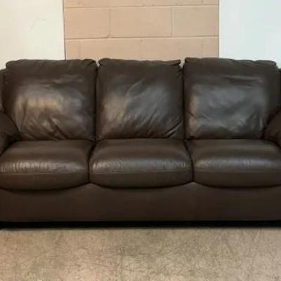 Dark Brown Leather Sofa 