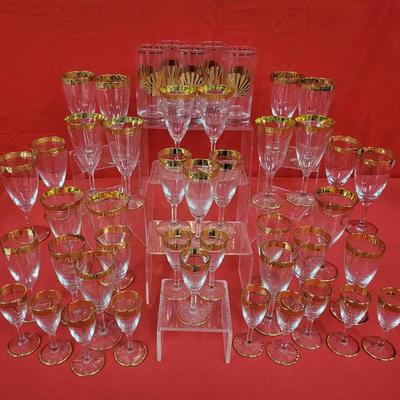 Gold Trimmed Stemware and Tumblers