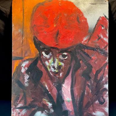 Neo-Expressionist Style Painting On Canvas Board