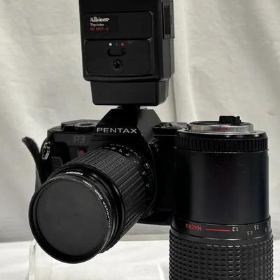 Pentax P3 35mm camera setup 