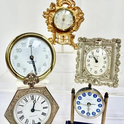 Vintage Cast Iron And Brass Decorative And Collectible Clocks