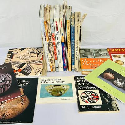 Southwestern & Native American Pottery, Ceramic Arts & Watercolor Art Book Collection (25+ Vol)