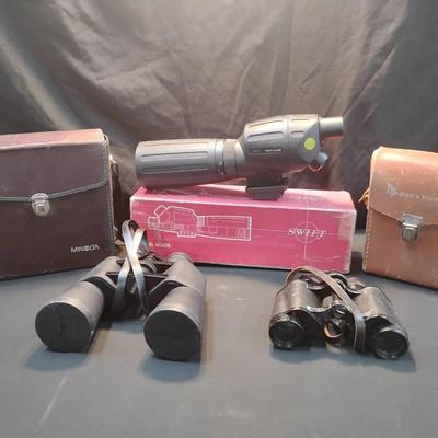 Swift Scope, Minolta, And Steinheil Binoculars 