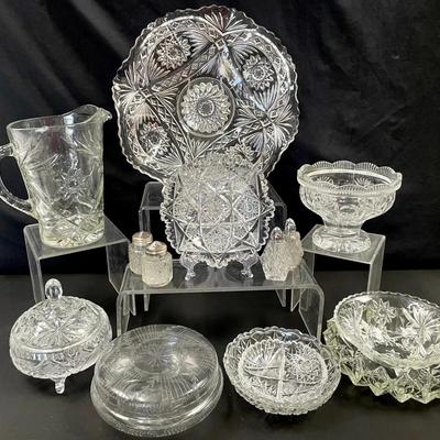 Vintage Cut & Pressed Crystal Glass Collection  