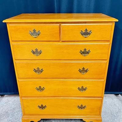 Vintage Conant Ball Maple Chest of Drawers – 6 Drawer Tall Dresser