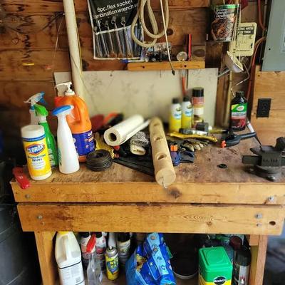 Garage Or Shed Work Bench And Contents