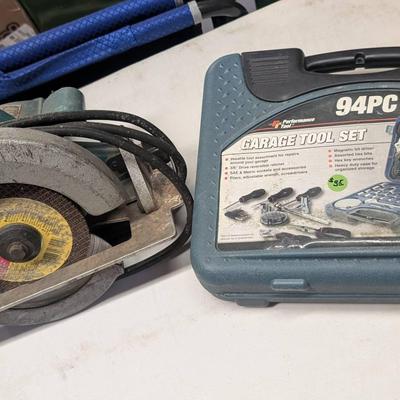 Makita 15.0 Amp 7-1/4 in. Circular Saw And 94pc Garage Tool Set