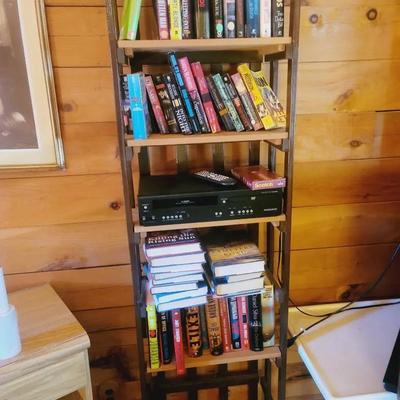 Wooden Bookshelf 8 Spaces 4 Shelves Adjustable Set Up