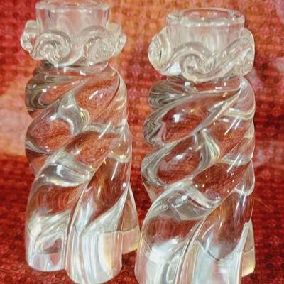 Vintage Baccarat Crystal Aladdin 6.25" Candlesticks Pair