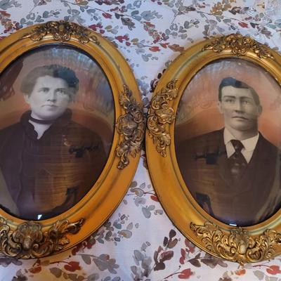 Antique Oval Frames Convex Glass Pre 1890s Photographs