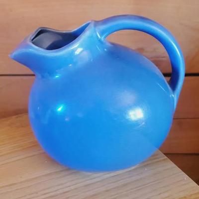 Hall Cornflower Blue Ice Lip Ceramic Pitcher Usa