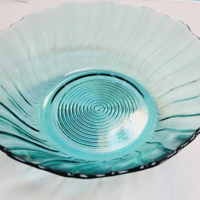 Jeanette Ultramarine Swirl 1930s Glass Bowl