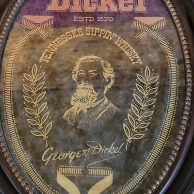 Dickel Tennessee Sipping Whiskey Mirror Glass Oval Advertising Sign