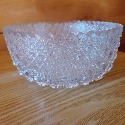 Old American Brilliant Period Handcut Round Russian Cut Pattern Bowl