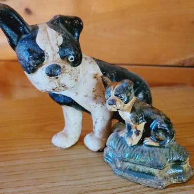 Cast Iron 2pc Boston Terrier Dog Door Stops