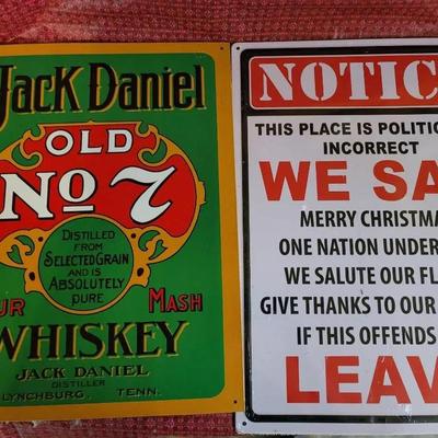 2pc Novelty Metal Signs Jack Daniel's And Personal Beliefs