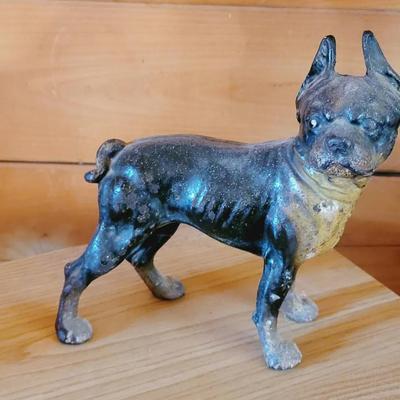 Cast Iron Boston Terrior Door Stop Figure Heavy