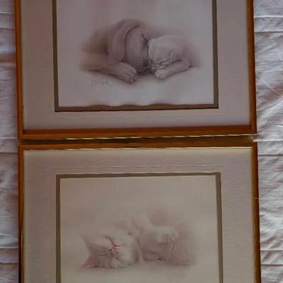 Vintage 1980s Framed Bob Harrison Art Prints