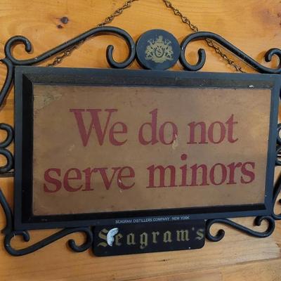 Seagrams We Don't Serve Minors Wall Sign