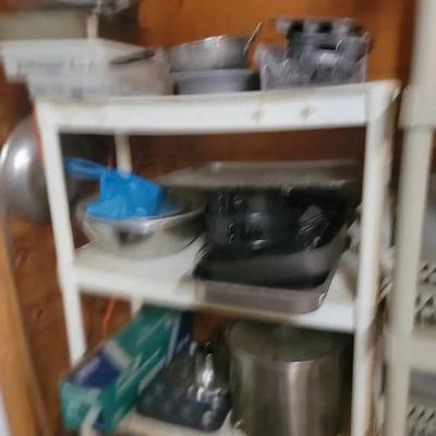 Storage Shelf And All Pots And Pans