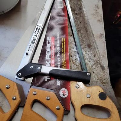4pc Hand Saw Lot Mixed Age
