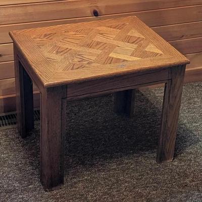 Two Oak Side Tables 
