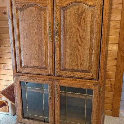 Solid Oak Entertainment Center 