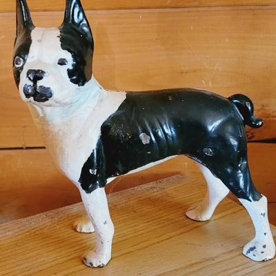 Boston Terrior Cast Iron Medium Sz Dog Figure Heavy 