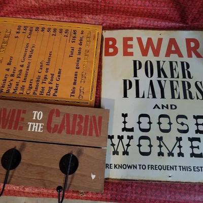 3pc Novelty Signs Rustic Man Cave Style 