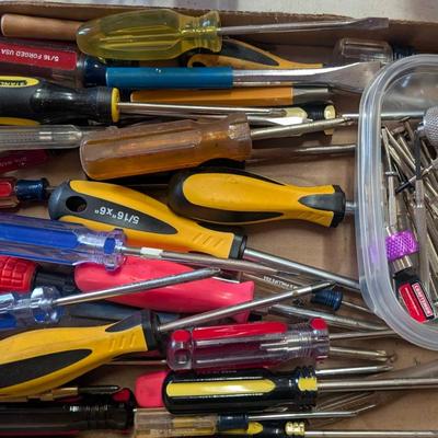 Lot Of Screwdrivers, Various Types And Sizes