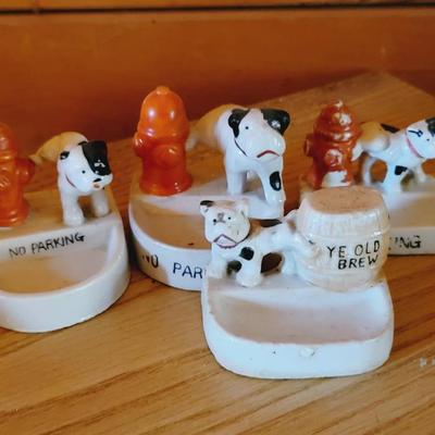 Naughty Puppies Leg Lift Ash Trays Bully Breed Dogs Lot