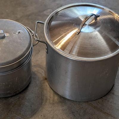 Vintage Aluminum Steamer And Stockpots Set 