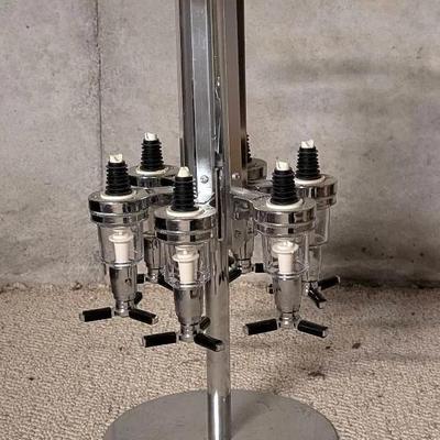 6 Bottle Liquor Dispenser, Revolving Whiskey Bottle Dispenser Holder