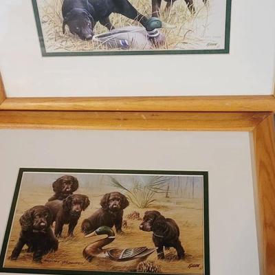 Labrador Puppy Duck Hunting Print Set Signed