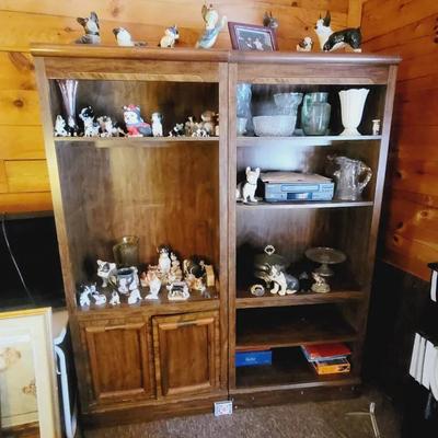 3pc Bookshelf Lot Dark Finish Composition 