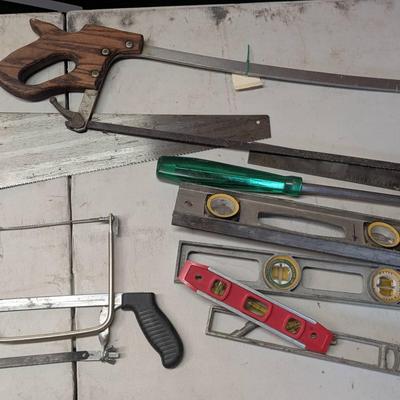 Collection Of Saws And Levels 