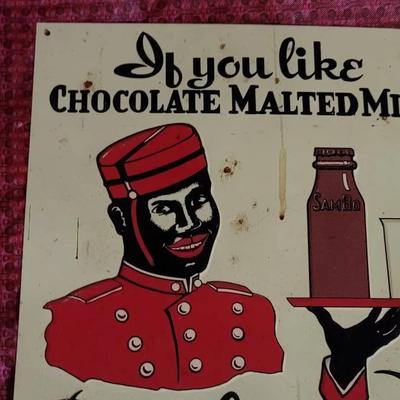 Drink Sambo Malted Milk Vintage Metal Sign