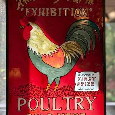 AMBERLEY FARM EXHIBITION STAINED GLASS ROOSTER