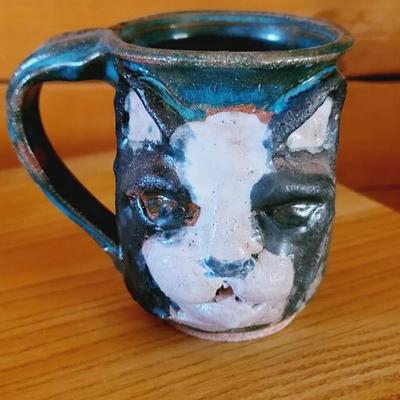 Handmade Tuxedo Cat Ceramic Mug