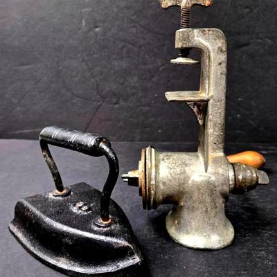 "Economy" Meat Grinder and Sad Iron