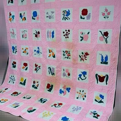 Handmade Multi-layered Appliqued Quilt