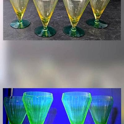 Uranium Glass Goblets