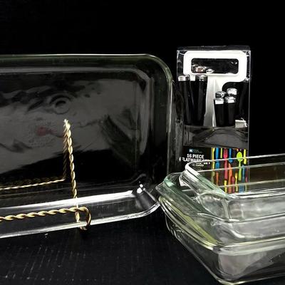 “Pyrex” Casserole Dishes & “Home Collections” Flatware