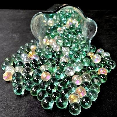 Glass Vase of Marbles