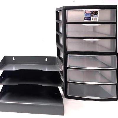 "Sterilite" Drawers and Metal Tray