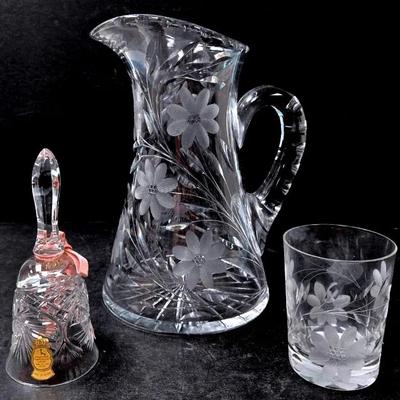 "Imperlux" Crystal Bell, Pitcher, & Glass
