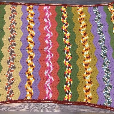 XXXXChveron Crotchet Afghan Blanket