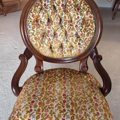 Victorian Style Carved Parlor Chair